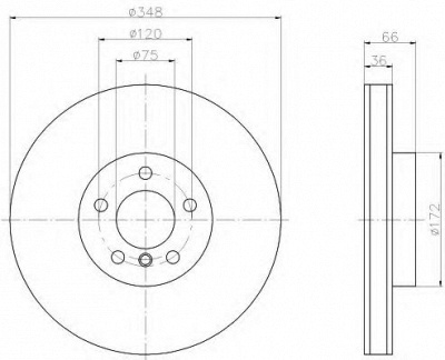 HELLA PAGID 8dd355119271 -  Тормозной диск